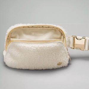 NWT Lululemon Everywhere Fleece Belt Bag 1L White Opal/Gold Valentine’s Gift